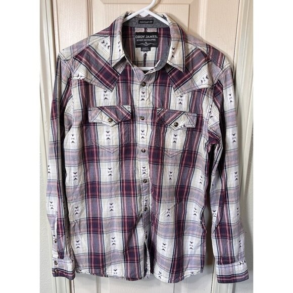 Cody James Womens Small Striped Snap Button Long Sleeve Western Shirt - Picture 1 of 5